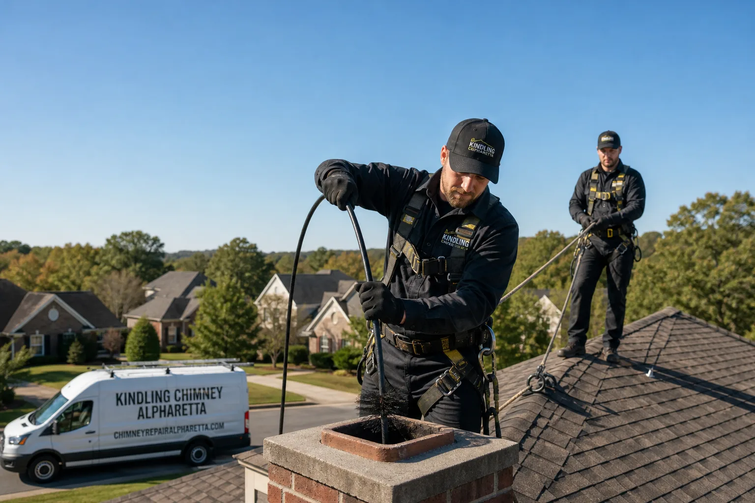 Kindling Chimney Alpharetta chimney cleaning team